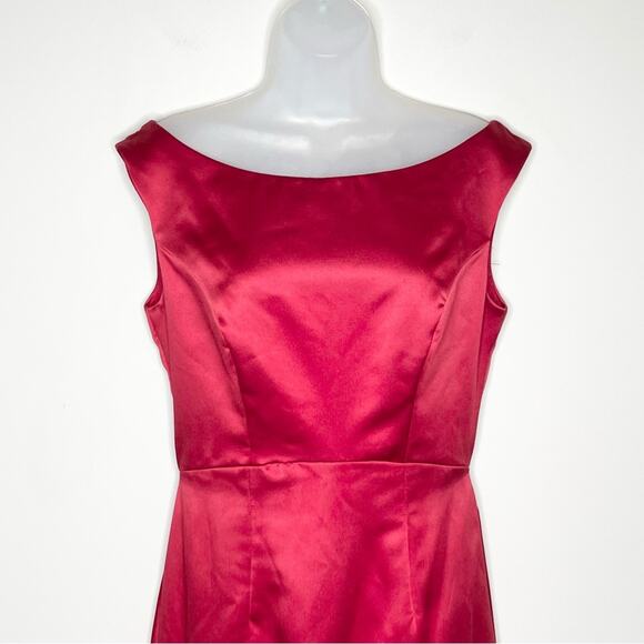 NWT WATTERS AND WATTERS red long formal boat neck v back dress size 8 prom - Picture 5 of 8